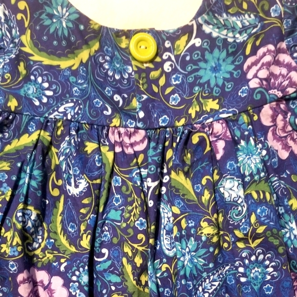 POPPY Whitaker Blue Floral Preppy Ruffle Short Dress, Size 6 - Picture 4 of 6